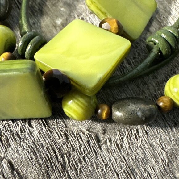 RETIRED Silpada Sterling Silver Bracelet Green MOP Pyrite Tiger Eye B1132 - Picture 11 of 13